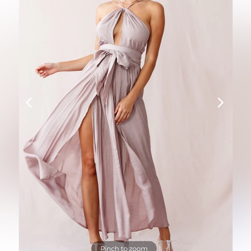 Selfie Leslie: ATHENA HIGH SPLIT MAXI DRESS MAUVE